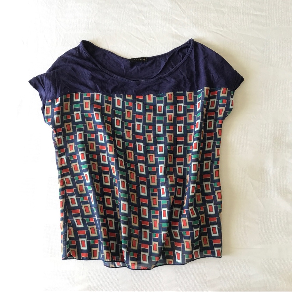 EDGE Geometric Top Blue